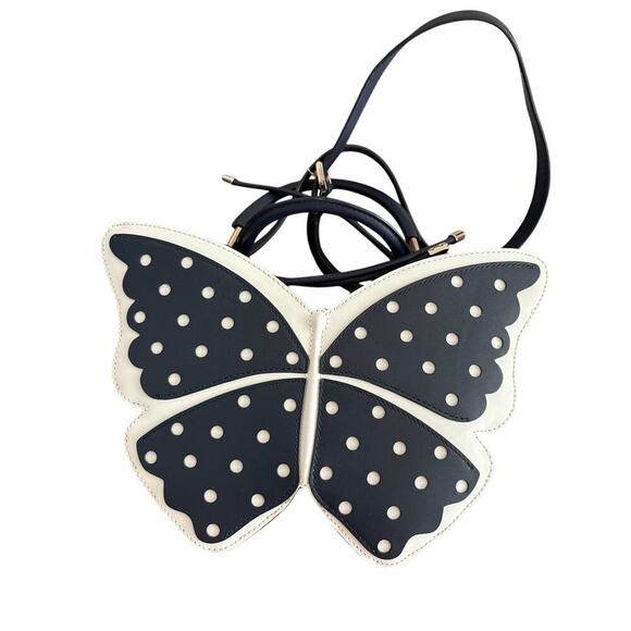 Kate Spade Wing It Polka Dot Wicker Butterfly Satchel - Brand New & Rare - Picture 5 of 14